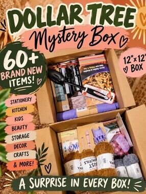 Dollar Tree Mystery Box 60+ Brand New Items Beauty Kitchen Kids Decor